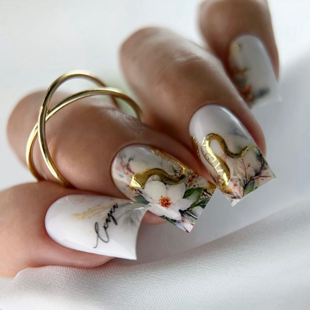 Artificial nails with floral and artistic design Acalora