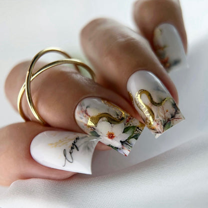 Artificial nails with floral and artistic design Acalora