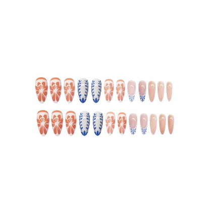Floral Abstract Press-On Nail Set Acalora