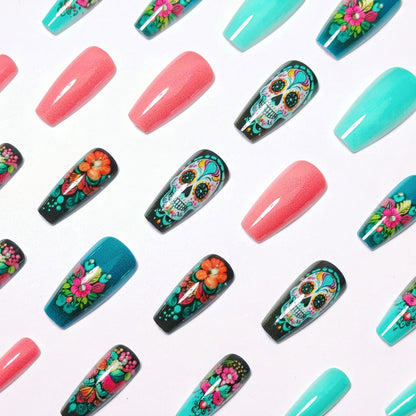 Artistic Day of the Dead Nail Art Acalora