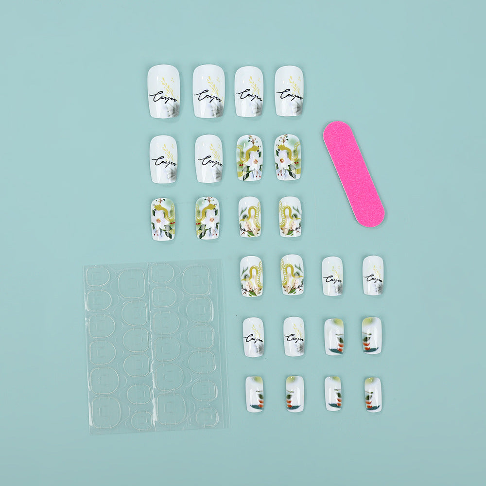 Artificial nails with floral and artistic design Acalora