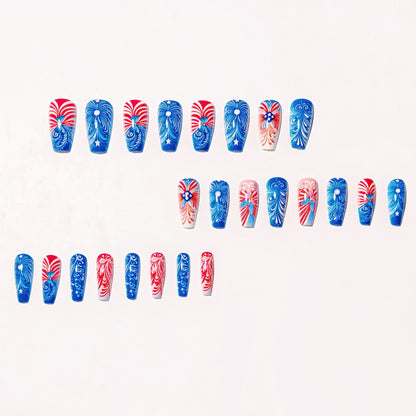 Patriotic Nail Art Design Acalora