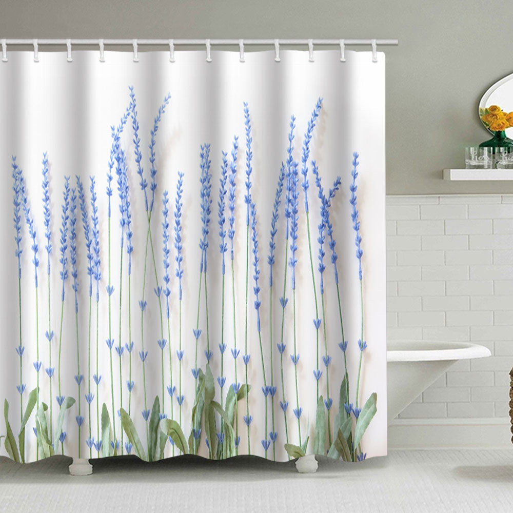 Floral Lavender Pattern Shower Curtain