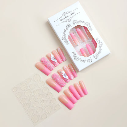 Decorative Press-On Nail Set with Multi-Designs Acalora