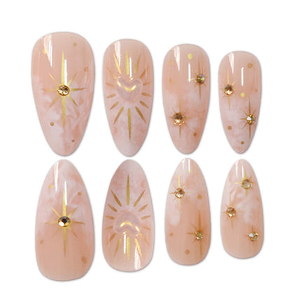 Decorative Star-Accented Press-On Nail Set Acalora