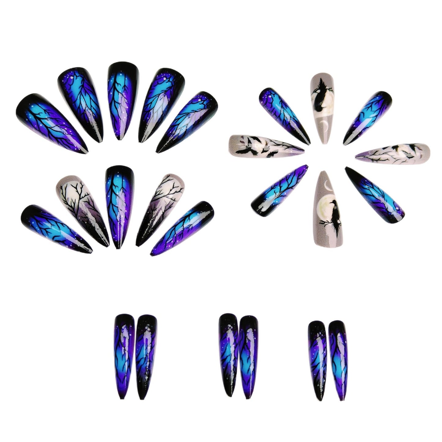 Artistic Moonlit Raven Nail Design Acalora