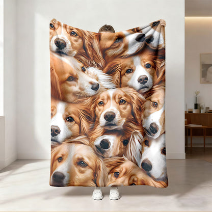 Unisex Cozy Dog-Themed Fleece Throw Blanket