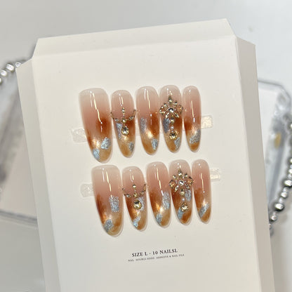 Decorative Stiletto Press-On Nail Set with Floral Designs Acalora