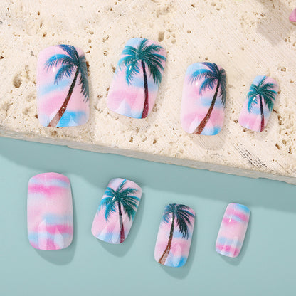 Artificial nails in tropical palm design Acalora