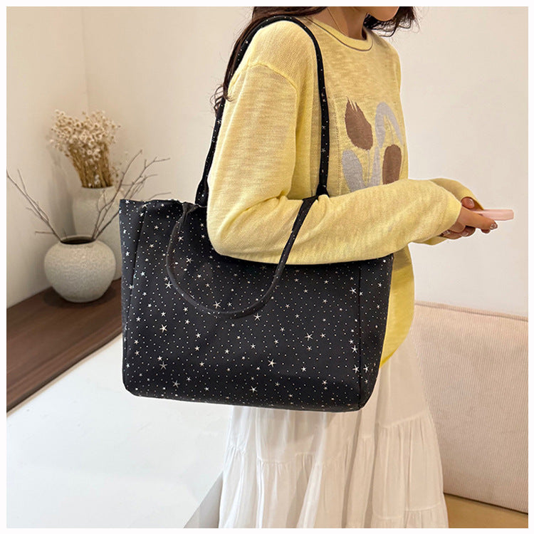 Stylish Star-Patterned Tote Bag Acalora