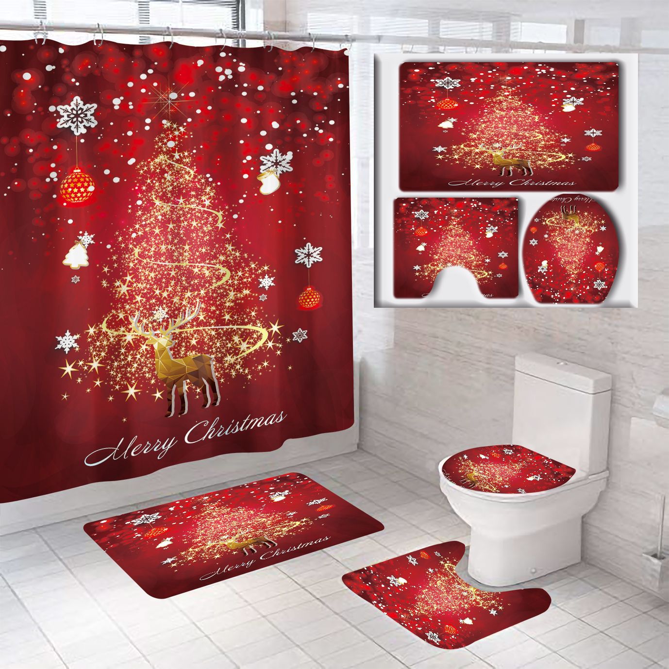 Christmas Themed Bathroom Set