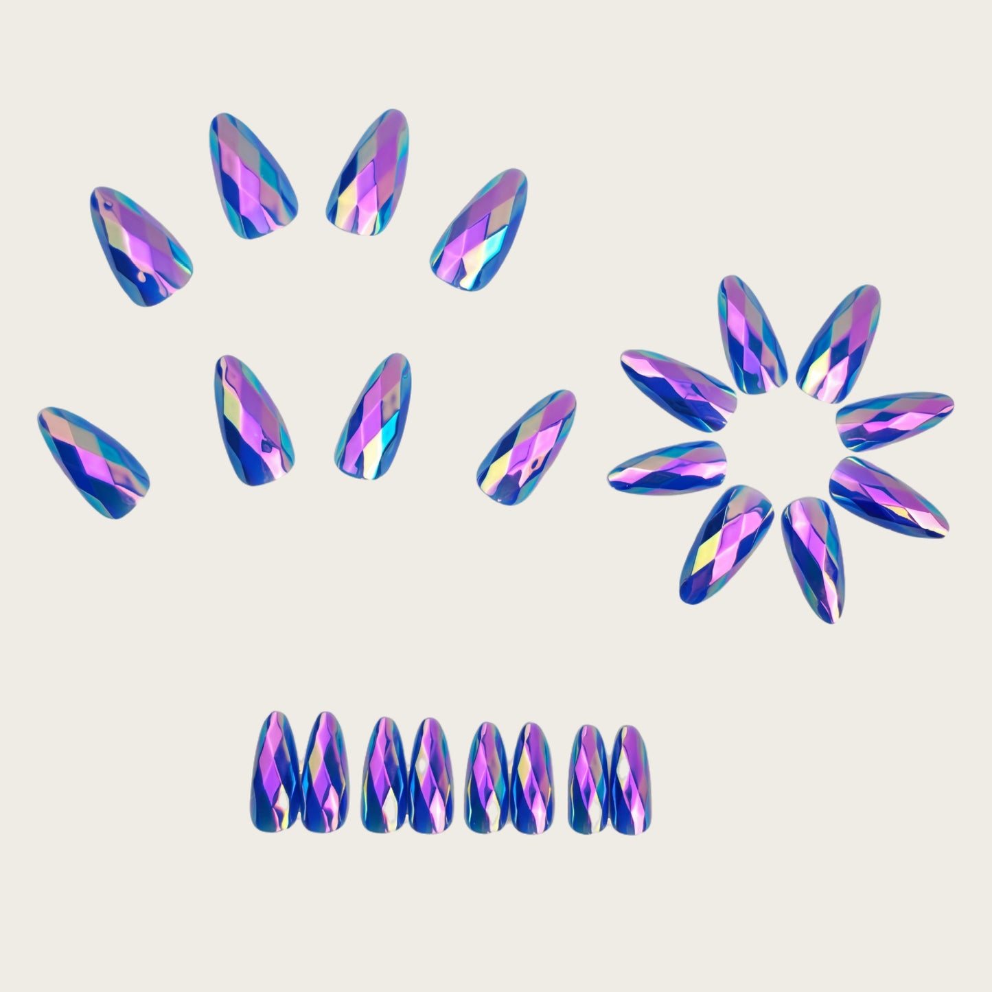 Artificial nails with faceted design Acalora