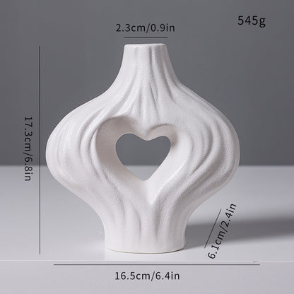 Artistic Heart-Shaped Decorative Vase
