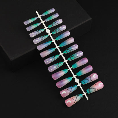 Artificial nails with star and moon design Acalora