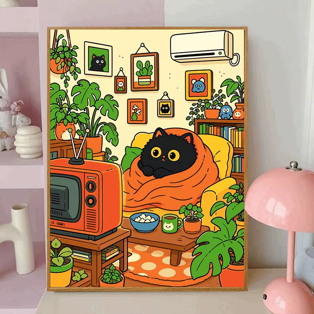Playful Cat-Themed Decorative Wall Canvas Art