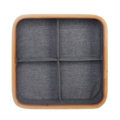 Decorative storage basket with compartments