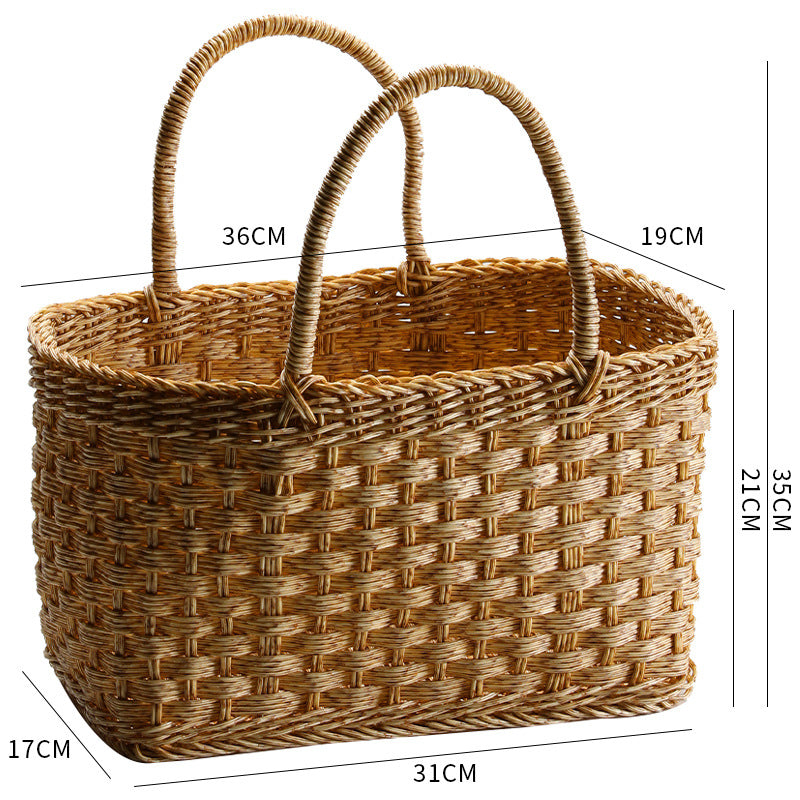 Unisex Hand-woven Shopping Basket with two Handles Brehn