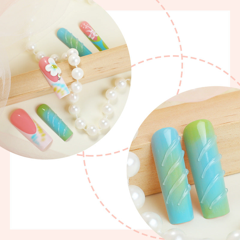 Floral-Themed Press-On Nail Art Set Acalora