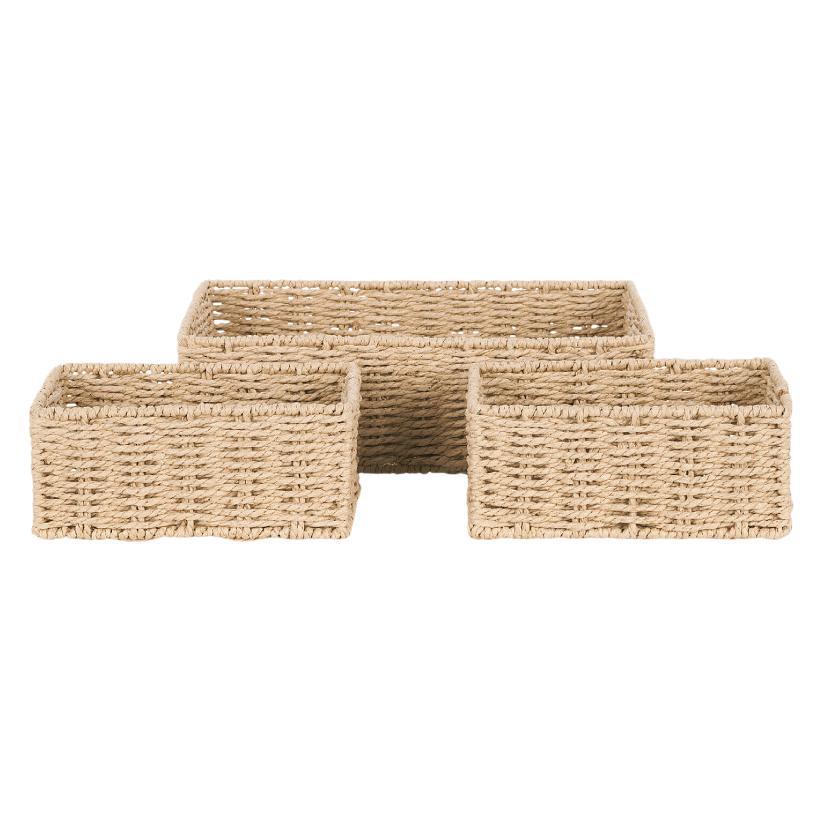 Rectangular Natural Woven Storage Basket Acalora