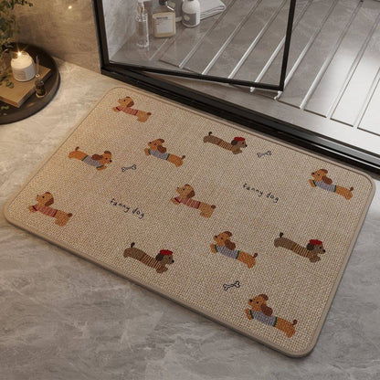 Playful Dog-Themed Bath Mat