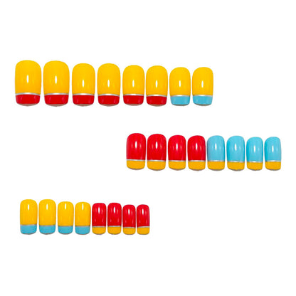 Acrylic nails with modern color block design Acalora