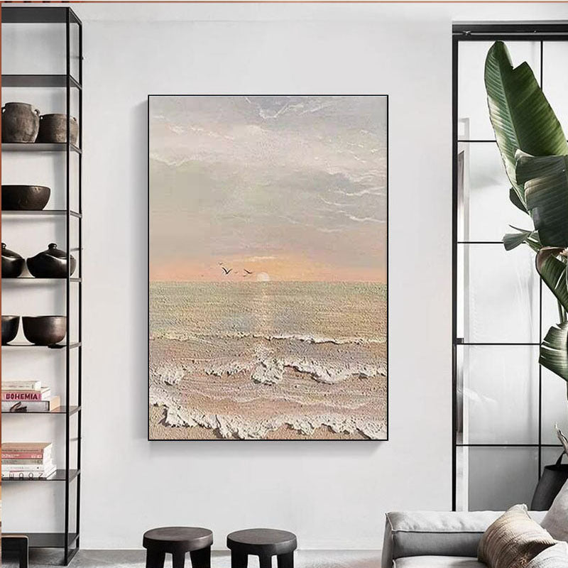 Textured Coastal Canvas Artwork