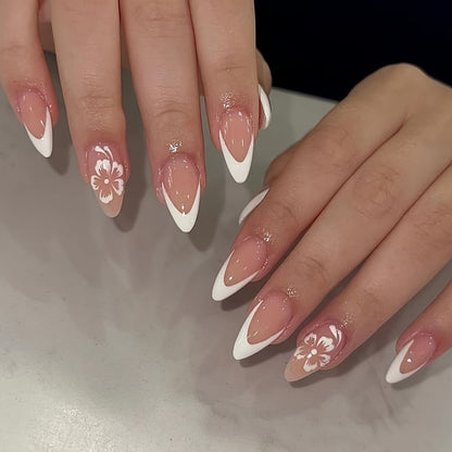 Stylish Floral Accent Nail Art Acalora
