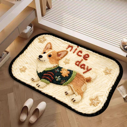 Decorative Dog-Themed Bath Rug