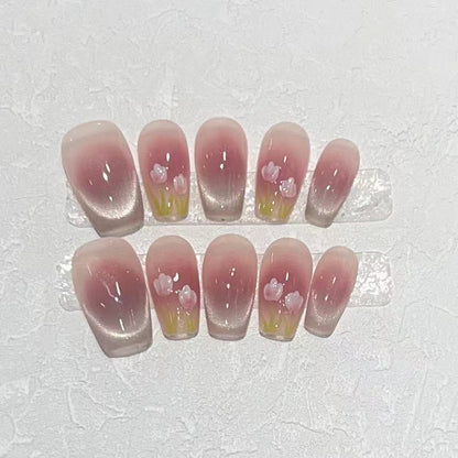 Floral Ombre Press-On Nails Acalora