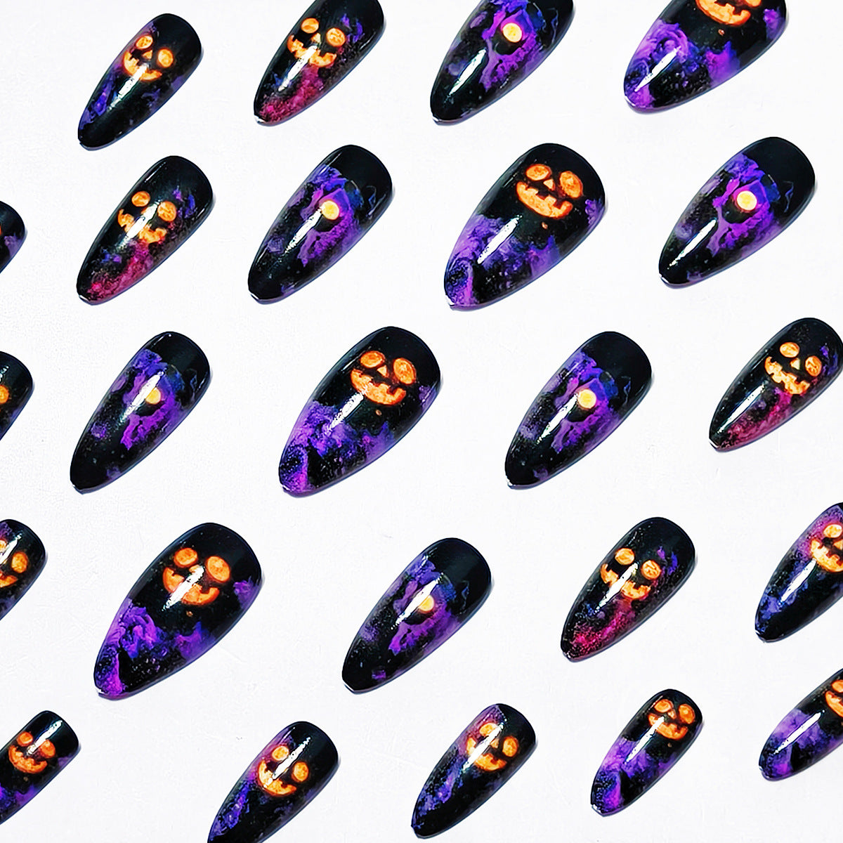 Artistic Halloween-Themed Nail Design Acalora
