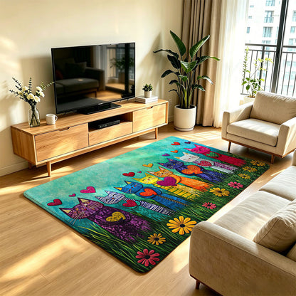 Unisex Artistic Cat Print Area Rug