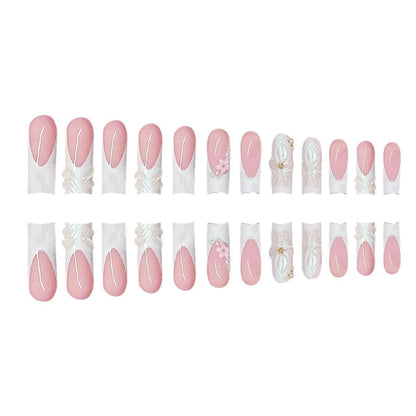 Decorative 3D Floral Press-On Nails Acalora