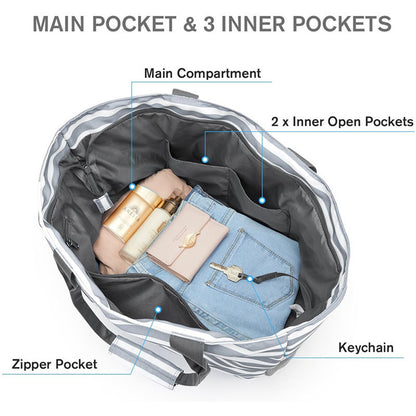 Spacious Multi-Pocket Beach Tote Acalora