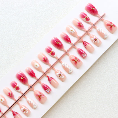 Premium Floral Press-On Nail Art Collection Acalora