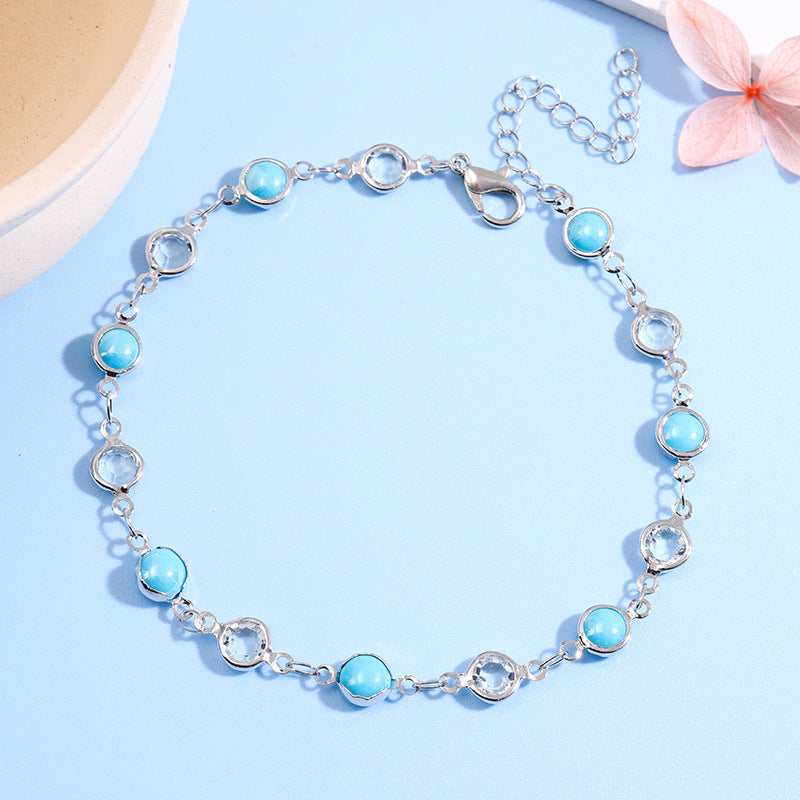 Decorative Gemstone Anklet Acalora