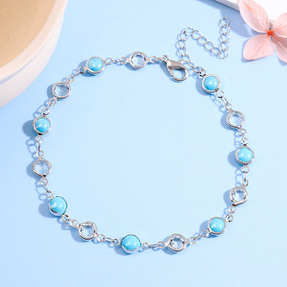 Decorative Gemstone Anklet Acalora
