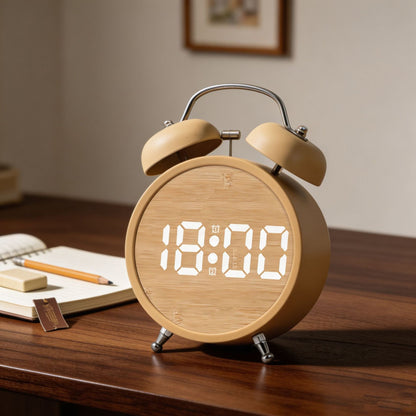 Digital Alarm Clock in Modern Design with Large LED Display