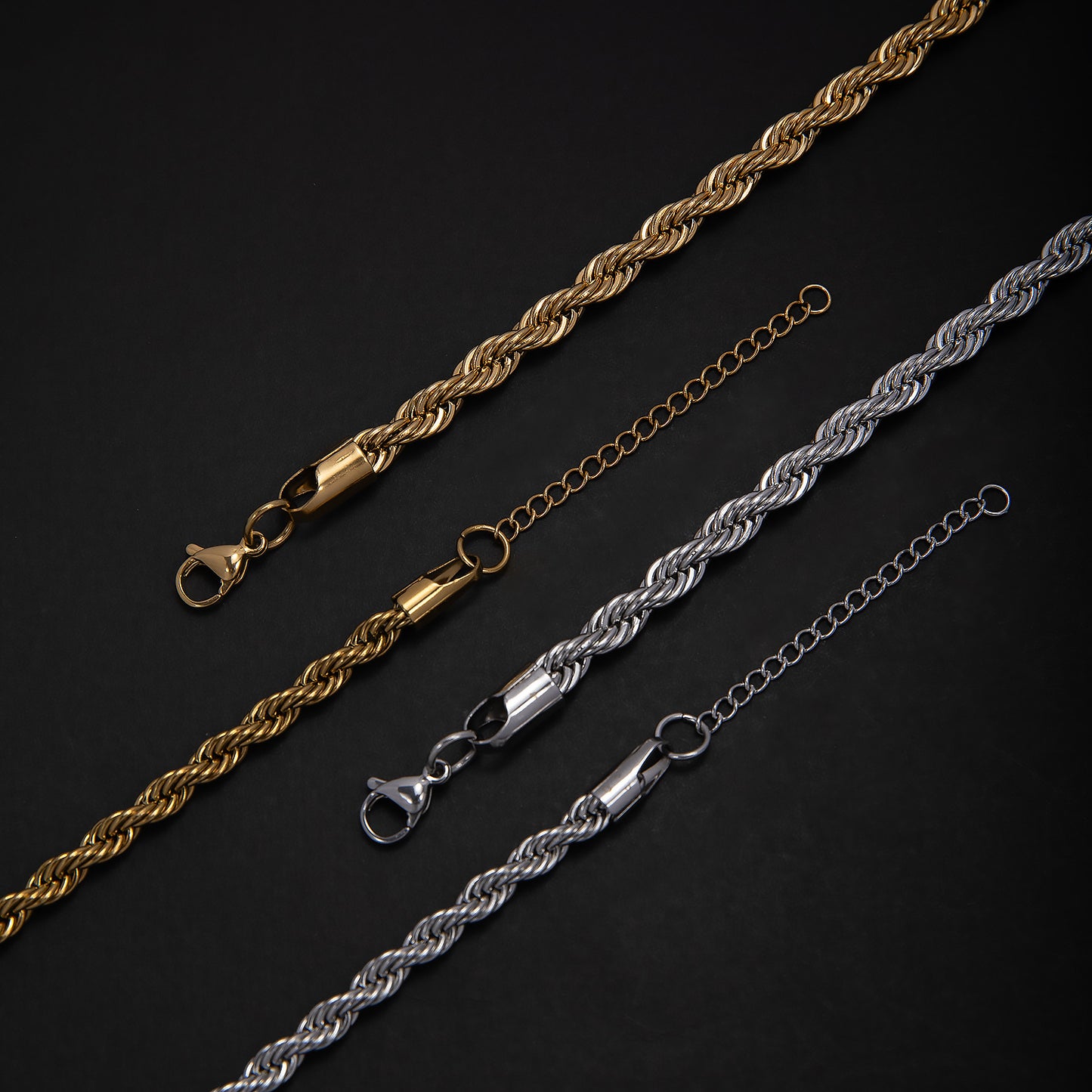 Braided Rope Chain Jewelry Set Acalora