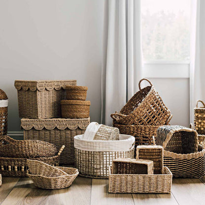 Rectangular Natural Woven Storage Basket Acalora