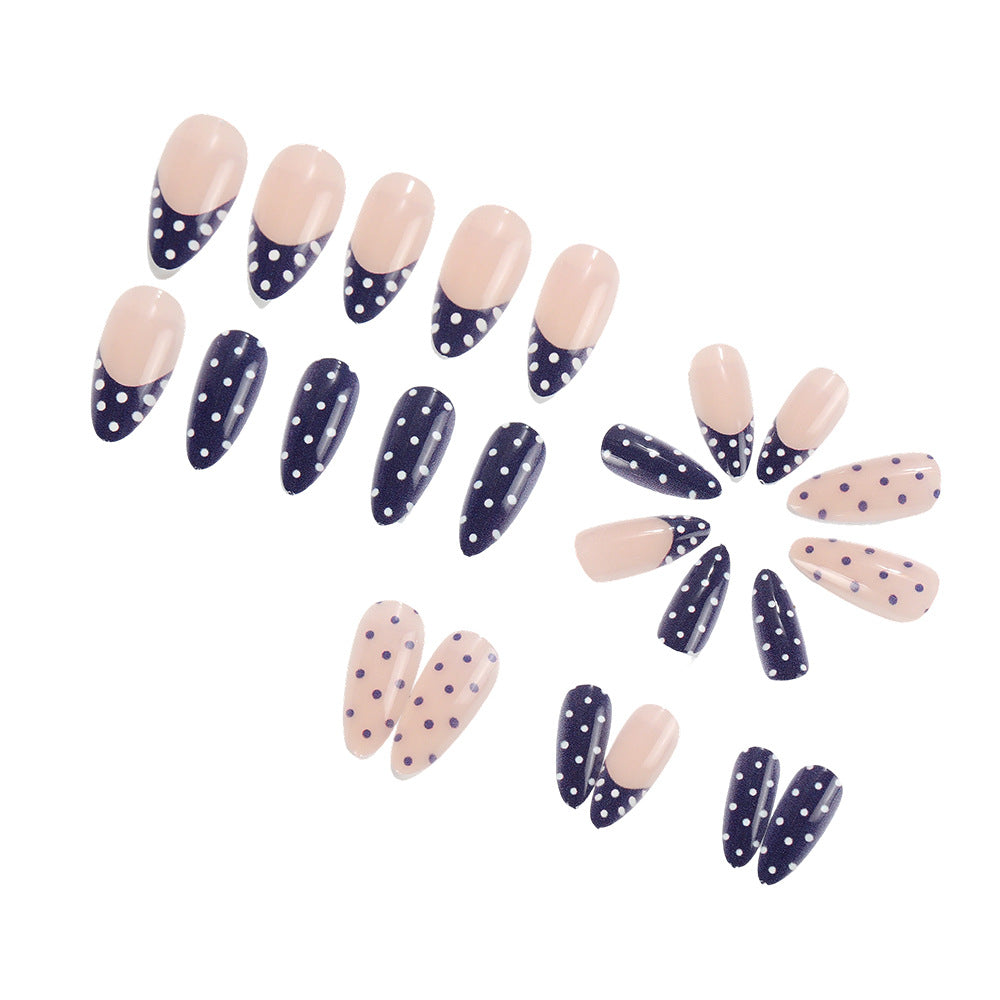 Artificial nails in modern polka dot design Acalora