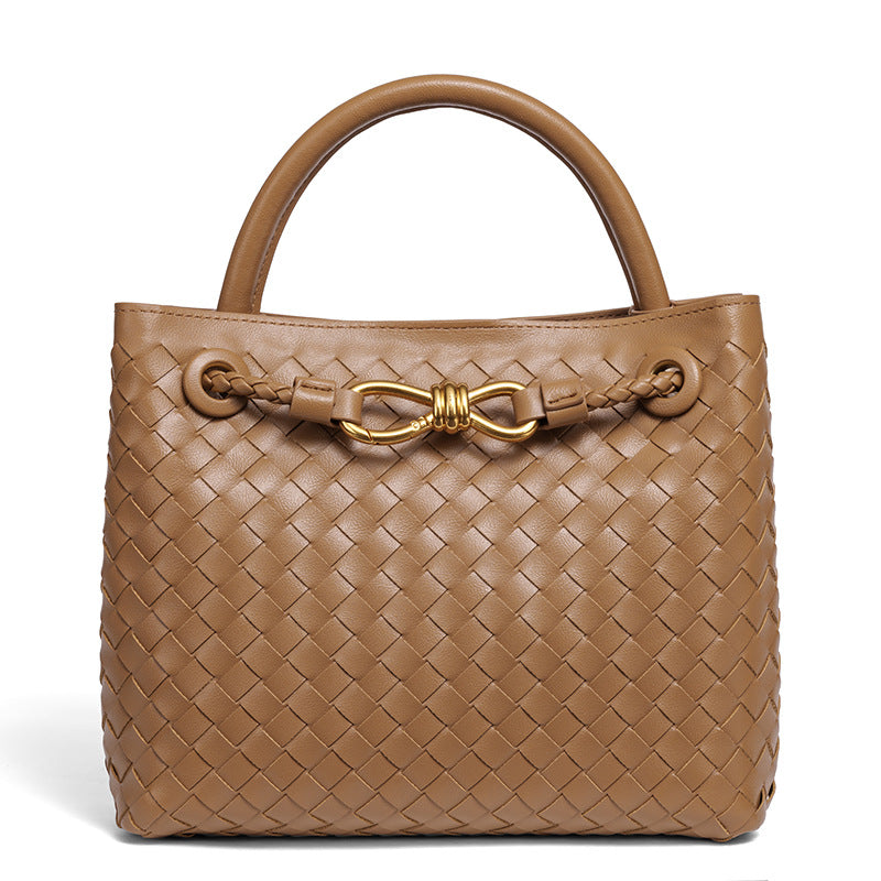 Elegant Braided Leather Tote Acalora