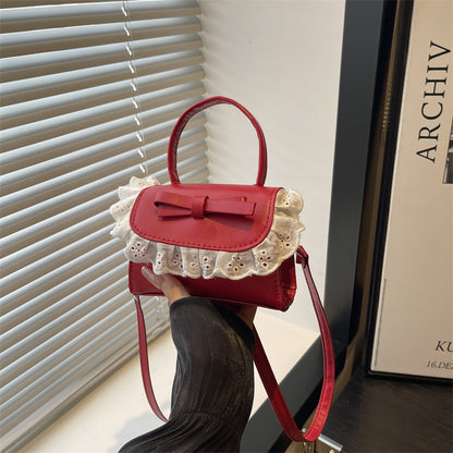 Elegant Ruffled Bow Crossbody Handbag Acalora