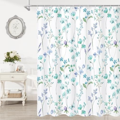 Floral Print Shower Curtain