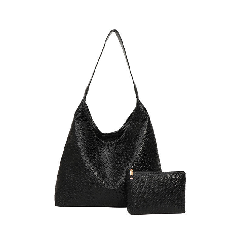 Sleek Textured Leather Hobo Handbag Acalora