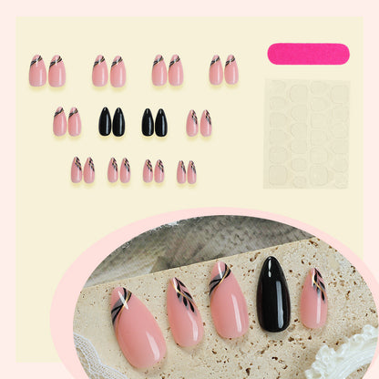 Elegant Press-On Nail Art Set with Artistic Designs Acalora