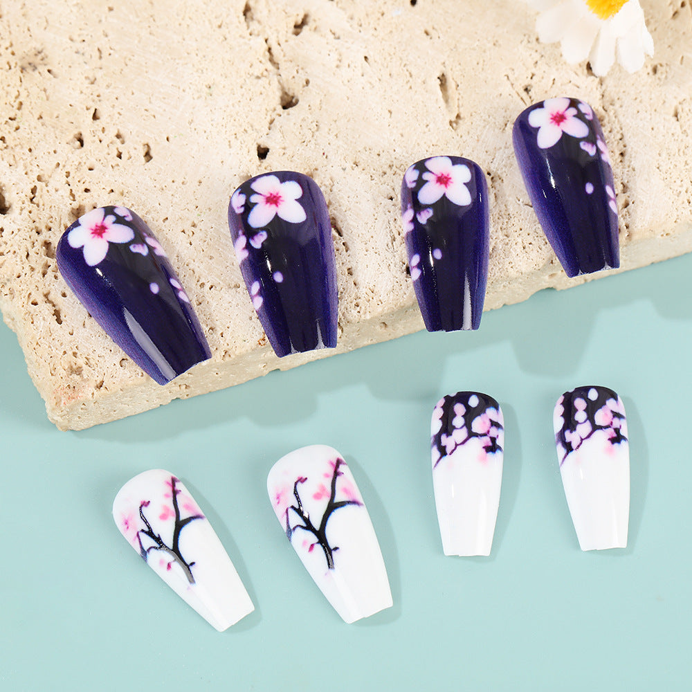 Artificial Nail Set with Floral Accents Acalora