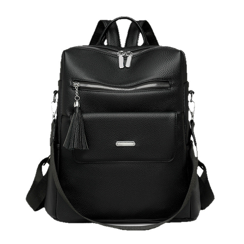 Stylish Multi-Pocket Leather Backpack Acalora 1788673935