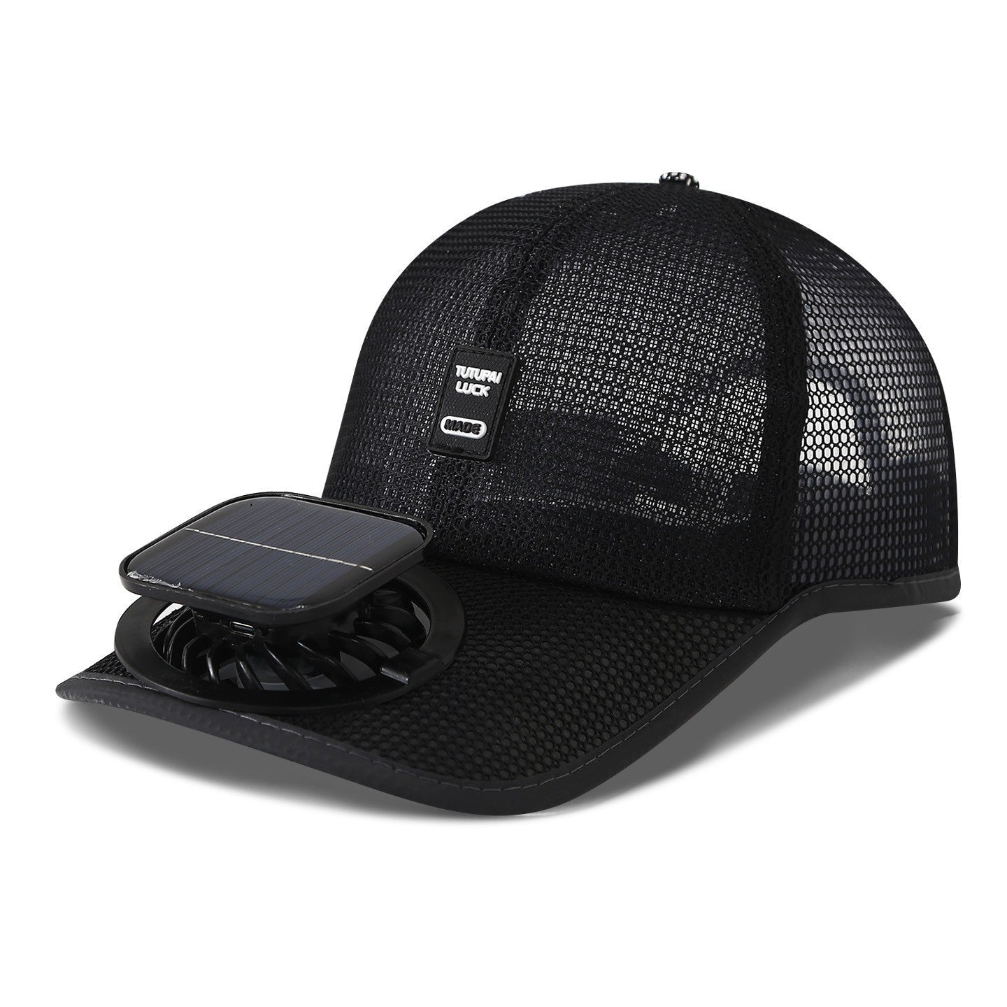 solar-powered mesh baseball cap with removable front fan Bowlift