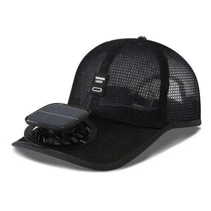 solar-powered mesh baseball cap with removable front fan Bowlift