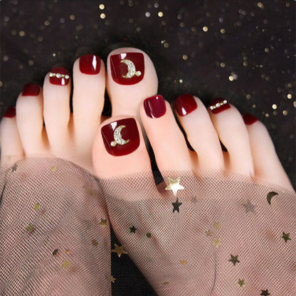 Decorative Press-On Toenail Set Acalora